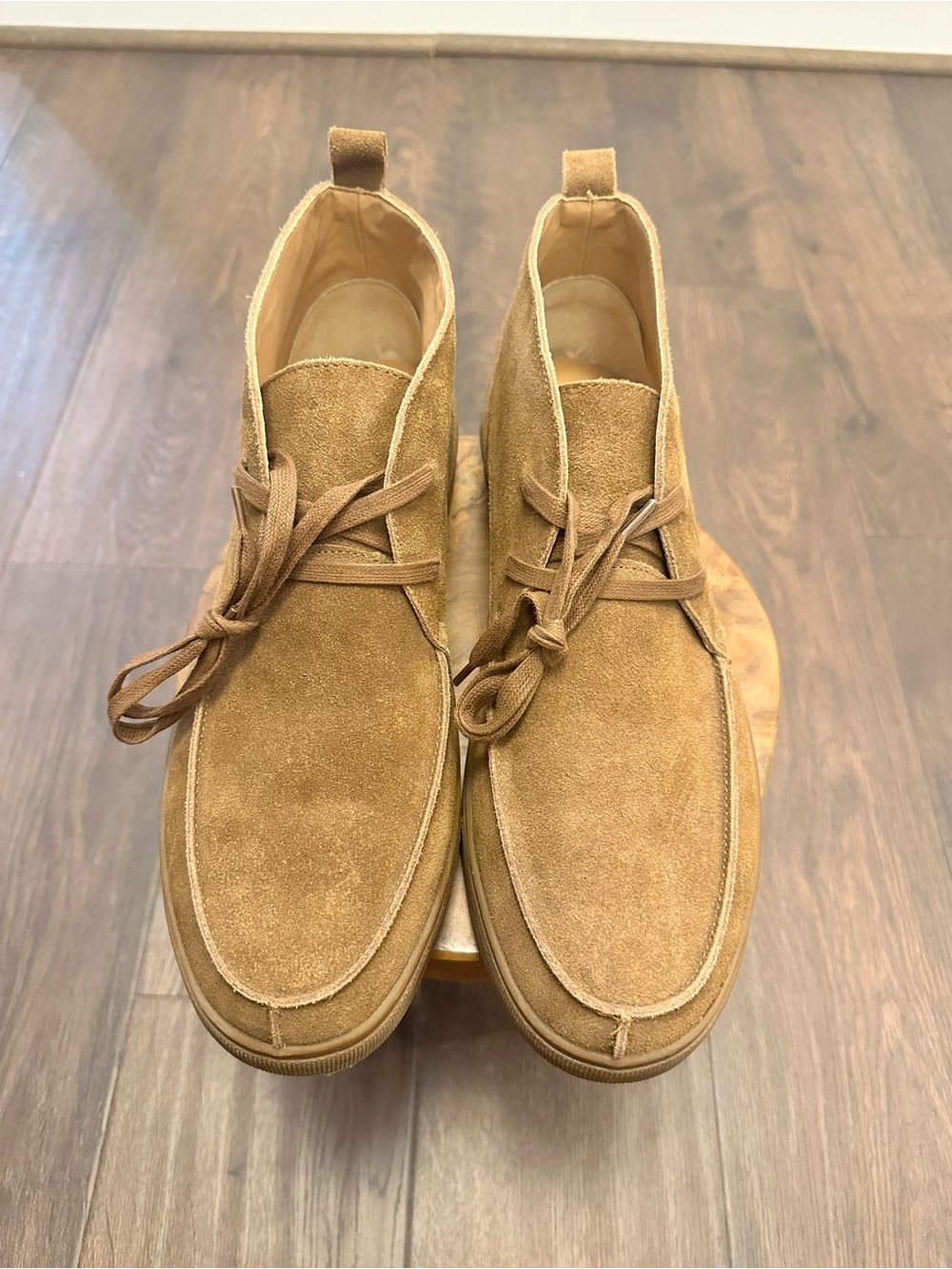Express Men’s Tan Suede Leather Two Eyed Lace-Up Chukka Boots, Size 12